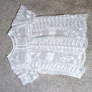 Merona see through top, size small, white